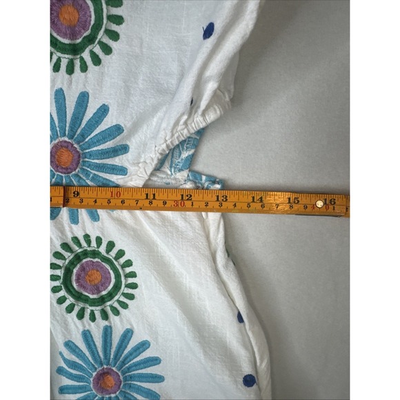 Formula Joven White Embroidered Dress Small Floral Cutout Cotton Boho - Picture 5 of 11